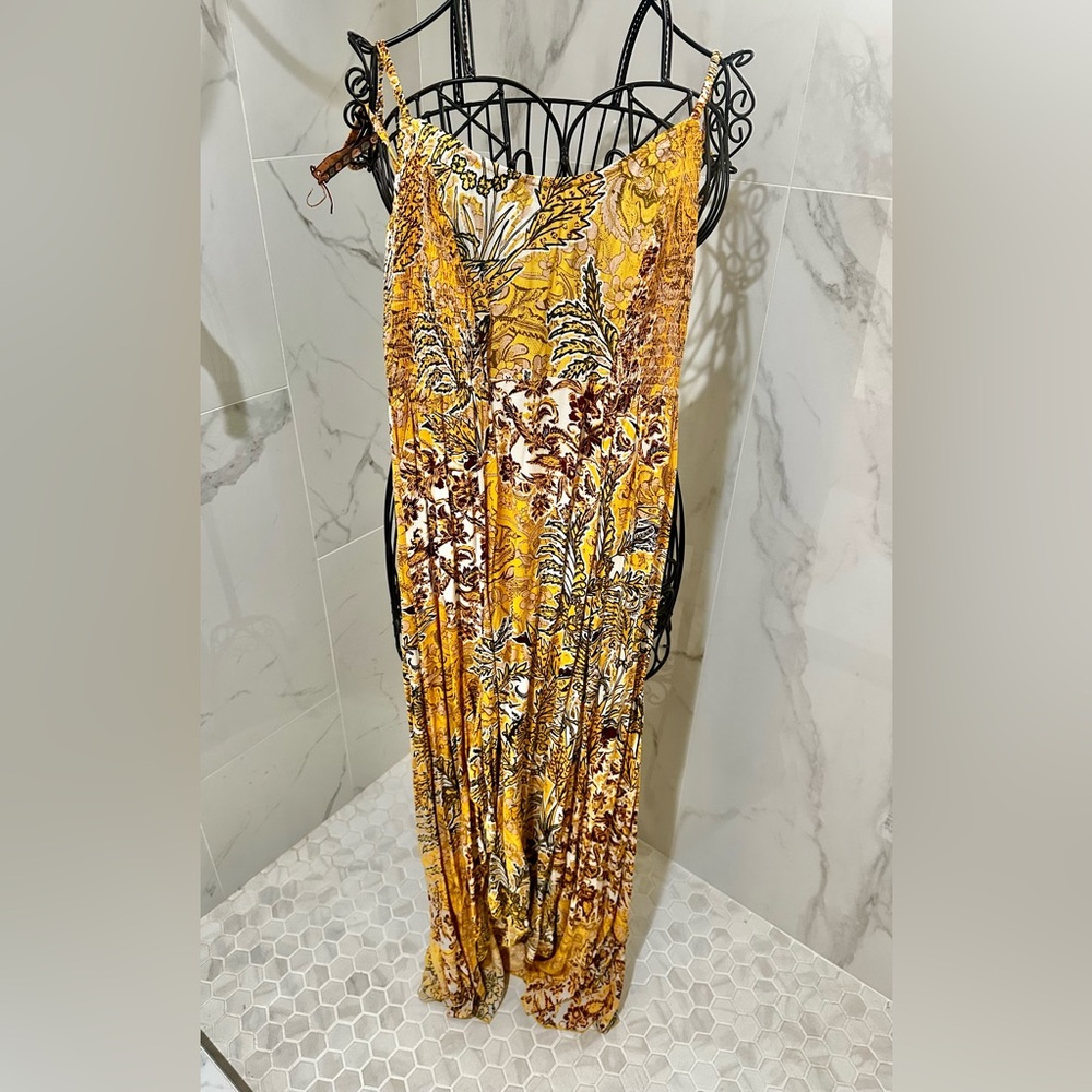 Free people Floral Maxi Dress in Yellow
